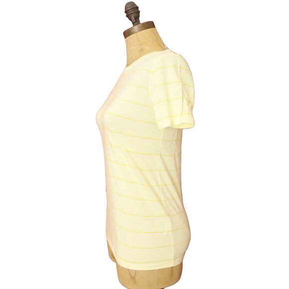 EVERLANE The Organic Cotton Crewneck Striped Tee XL Yellow T-Shirt NWT B86 - Picture 5 of 6